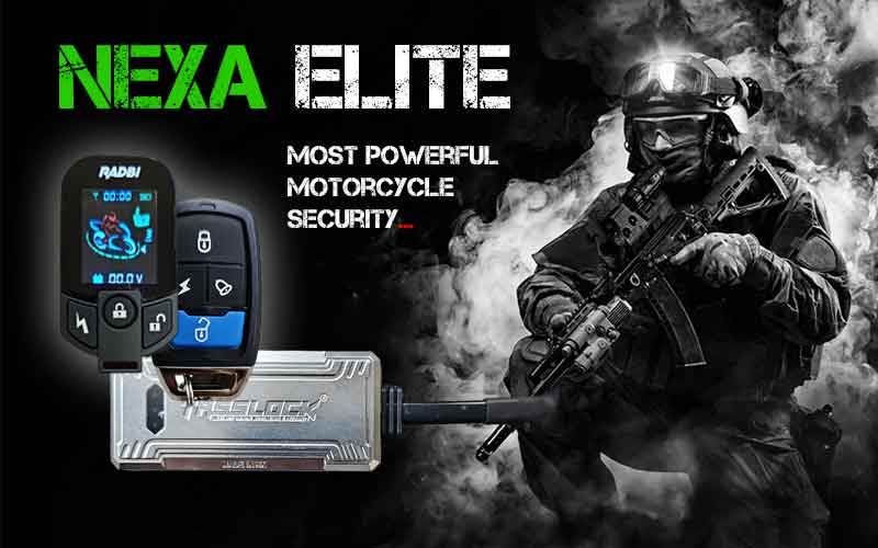 NEXA ELITE – PREMIUM MOTORCYCLE SECURITY – GPS TRACKER + TASSLOCK RADBI