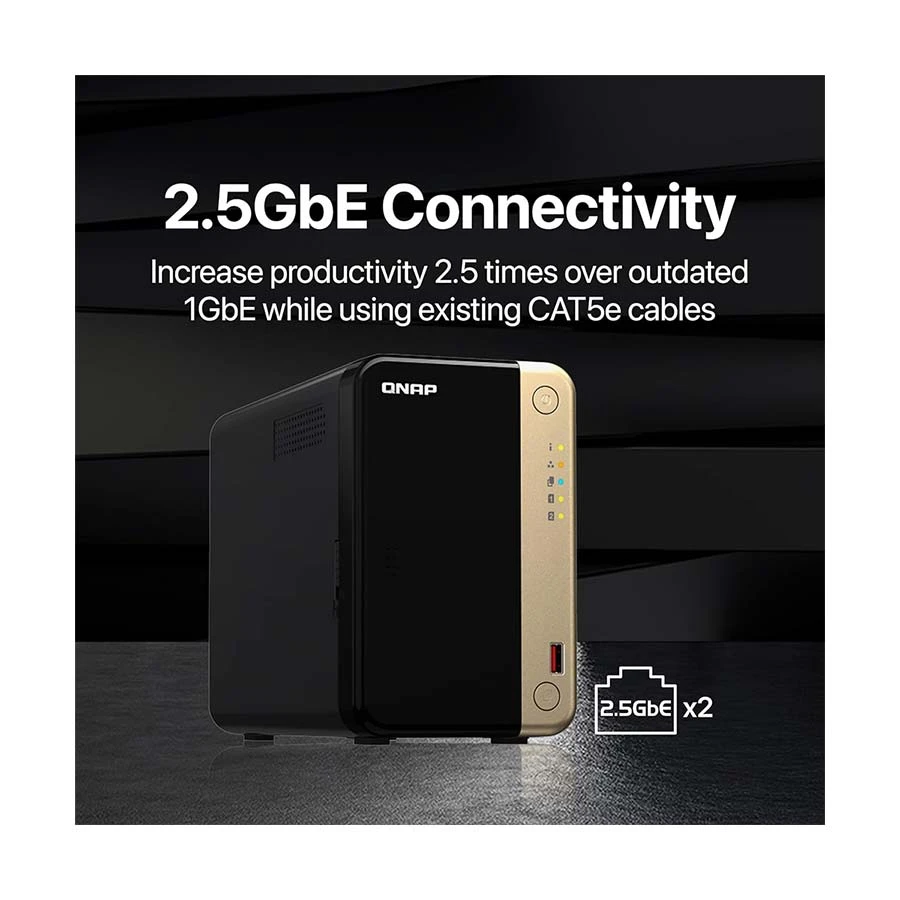 QNAP TS-264-8G 2 Bay Tower Intel Celeron N5095 Network Storage (3 Year Warranty)