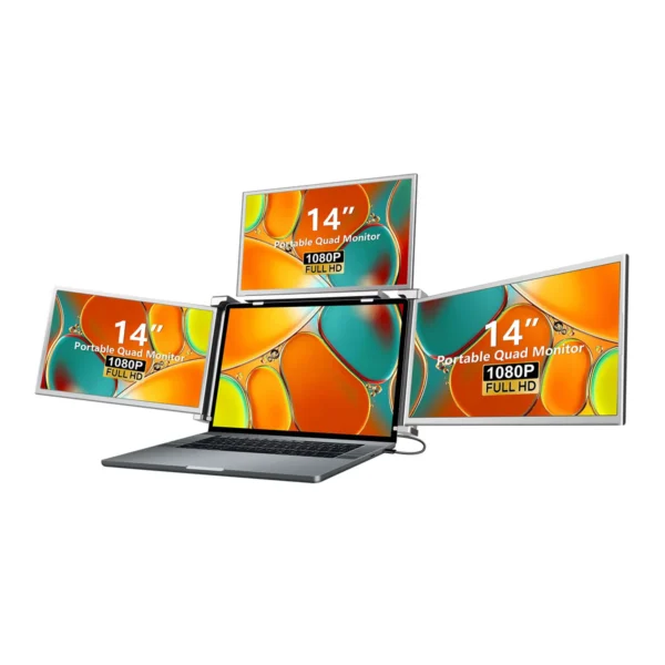 Portable Quad Monitor –Full HD (Triple Screen Extension for Laptop)