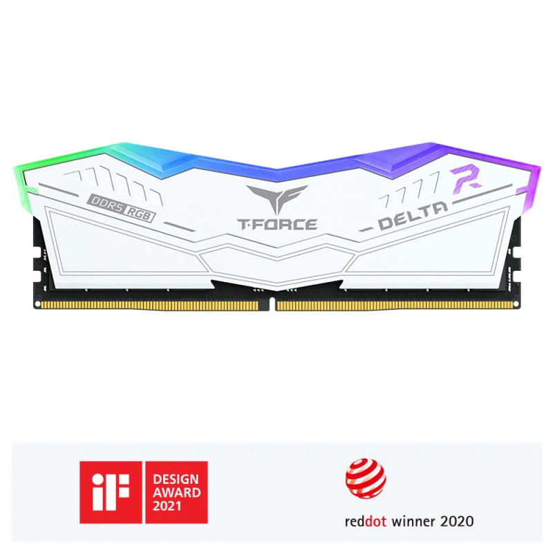 TEAM T-FORCE DELTA RGB WHITE 16GB DDR5 5600MHz CL36 Desktop Ram