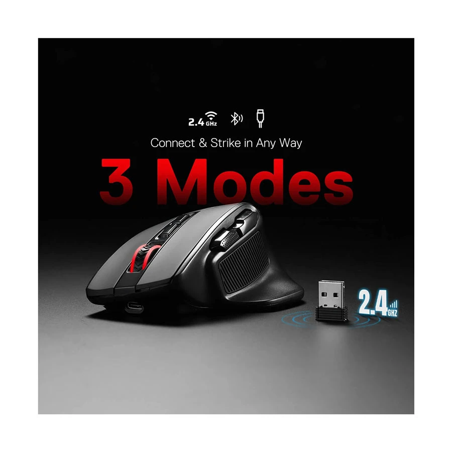 Redragon Bullseye Pro M806 RGB Multi Mode Black Programmable Gaming Mouse