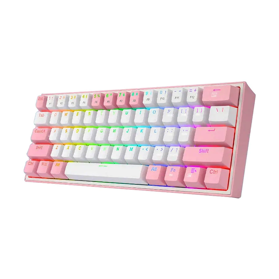 Redragon Fizz Pro K616 Tri Mode RGB Hot Swap (Red Switch) White Pink Mechanical Gaming Keyboard
