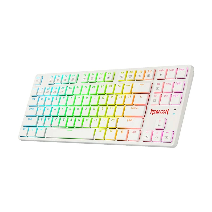 Redragon K539 Anubis RGB (Huano Low Profile Brown Switch) Bluetooth White Mechanical Gaming Keyboard