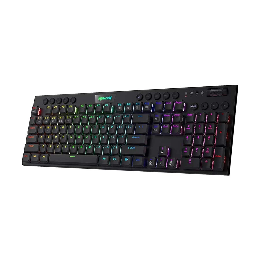 Redragon K618 Horus RGB (Huano Red Switch) Wireless (Tri Mode) Black Mechanical Gaming Keyboard