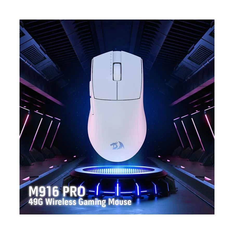 Redragon King Pro M916 (1K) Multi Mode White Programmable Gaming Mouse