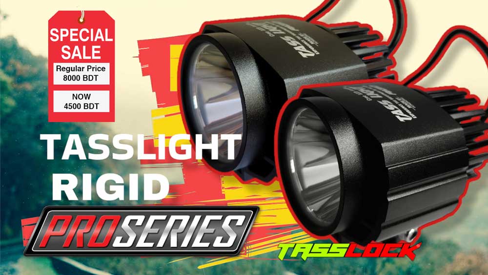 Tasslight Rigid- Fog Light for Motorcycle, Extremely Powerful, Relay-less Install