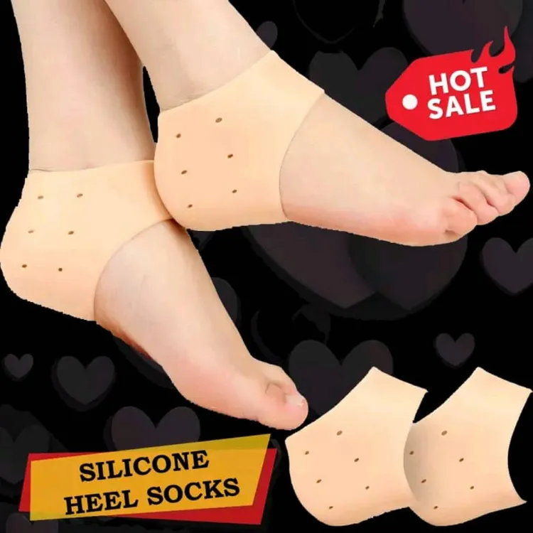 Galaxy Paradise Silicone Foot Heel Protector Socks Moisturizing Gel Heel Pain Relief Plantar Fasciitis Socks With Hole Cracked Foot Skin Care - 2 Pcs