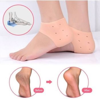 Galaxy Paradise Silicone Foot Heel Protector Socks Moisturizing Gel Heel Pain Relief Plantar Fasciitis Socks With Hole Cracked Foot Skin Care - 2 Pcs