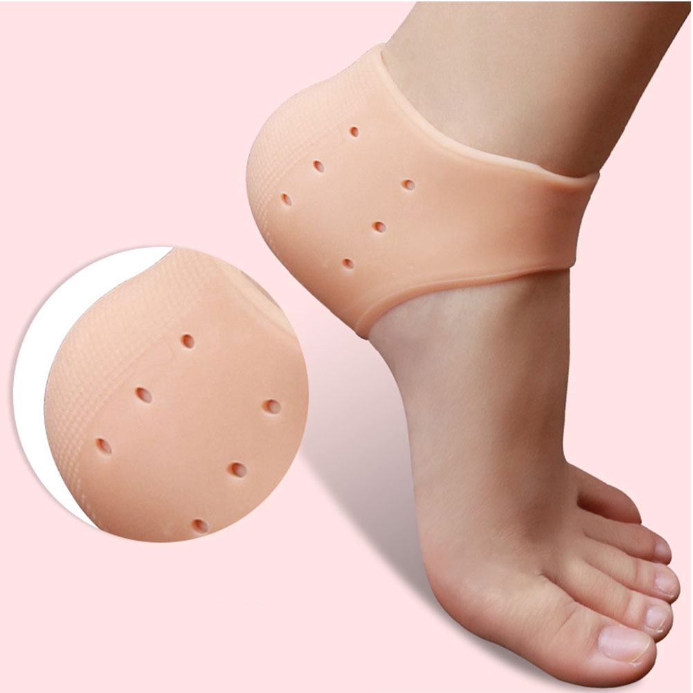 Galaxy Paradise Silicone Foot Heel Protector Socks Moisturizing Gel Heel Pain Relief Plantar Fasciitis Socks With Hole Cracked Foot Skin Care - 2 Pcs