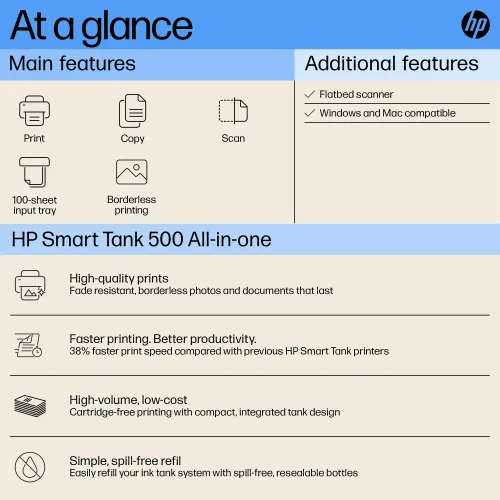 HP Smart Tank 500 All-in-One Printer