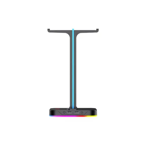 Havit TH650 RGB Headphone Stand with Dual Hanger &amp; 2 USB Ports