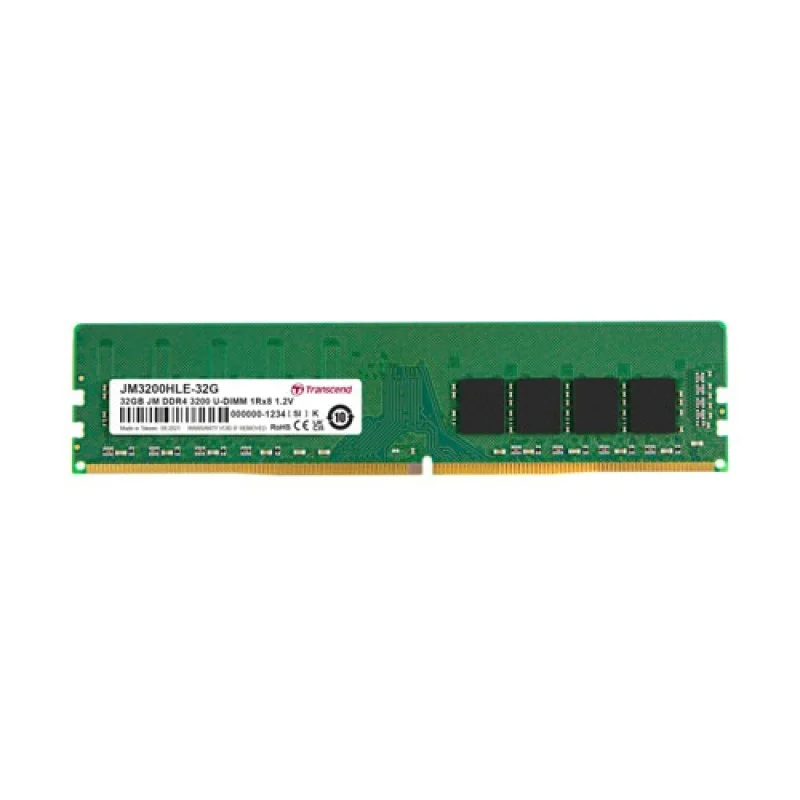 Transcend 32GB JM DDR4 3200Mhz U-DIMM 2Rx8 2Gx8 CL22 1.2V Desktop RAM