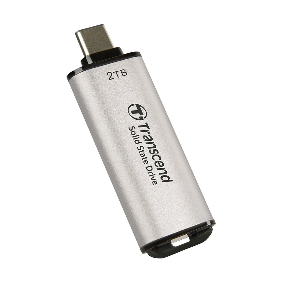 Transcend ESD300S 2TB USB Type-C OTG Silver Portable External SSD