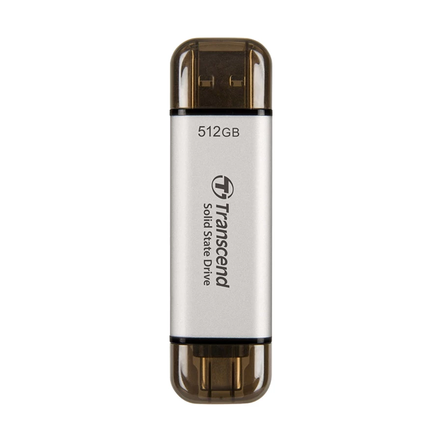 Transcend ESD310S 512GB USB Type-A & Type-C OTG Silver Portable SSD