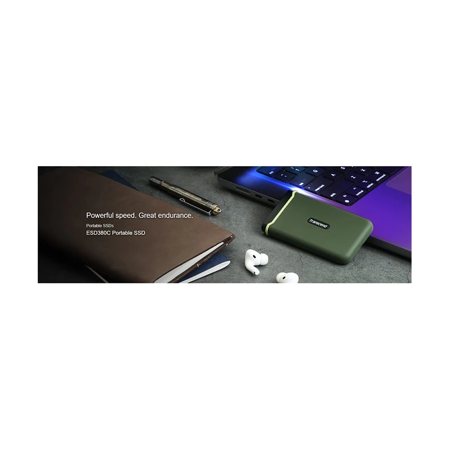 Transcend ESD380C 500GB USB 3.2 Gen 2 Type-C Military Green Portable External SSD