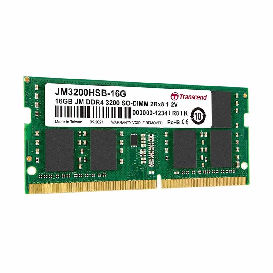 Transcend 16GB JM DDR4 3200Mhz SO-DIMM 1Rx8 2Gx8 CL 22 1.2V Laptop RAM