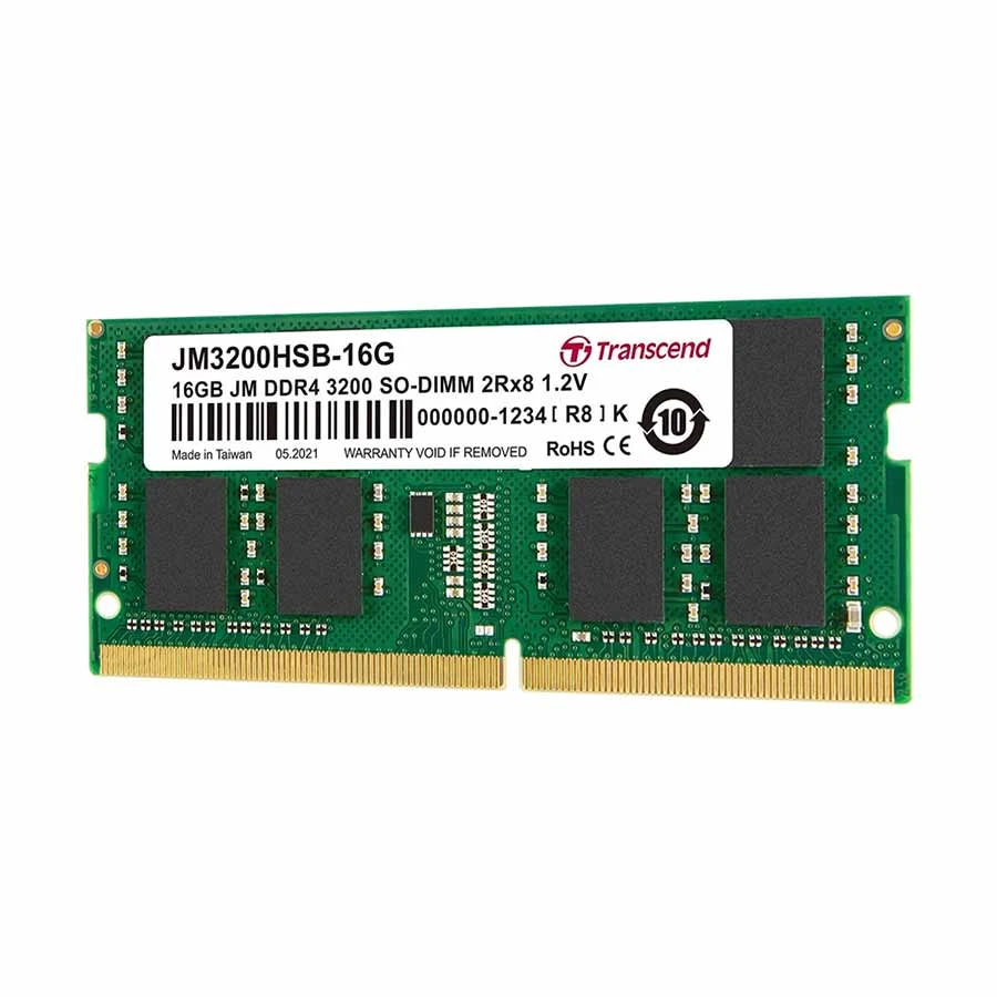 Transcend 16GB JM DDR4 3200Mhz SO-DIMM 1Rx8 2Gx8 CL 22 1.2V Laptop RAM