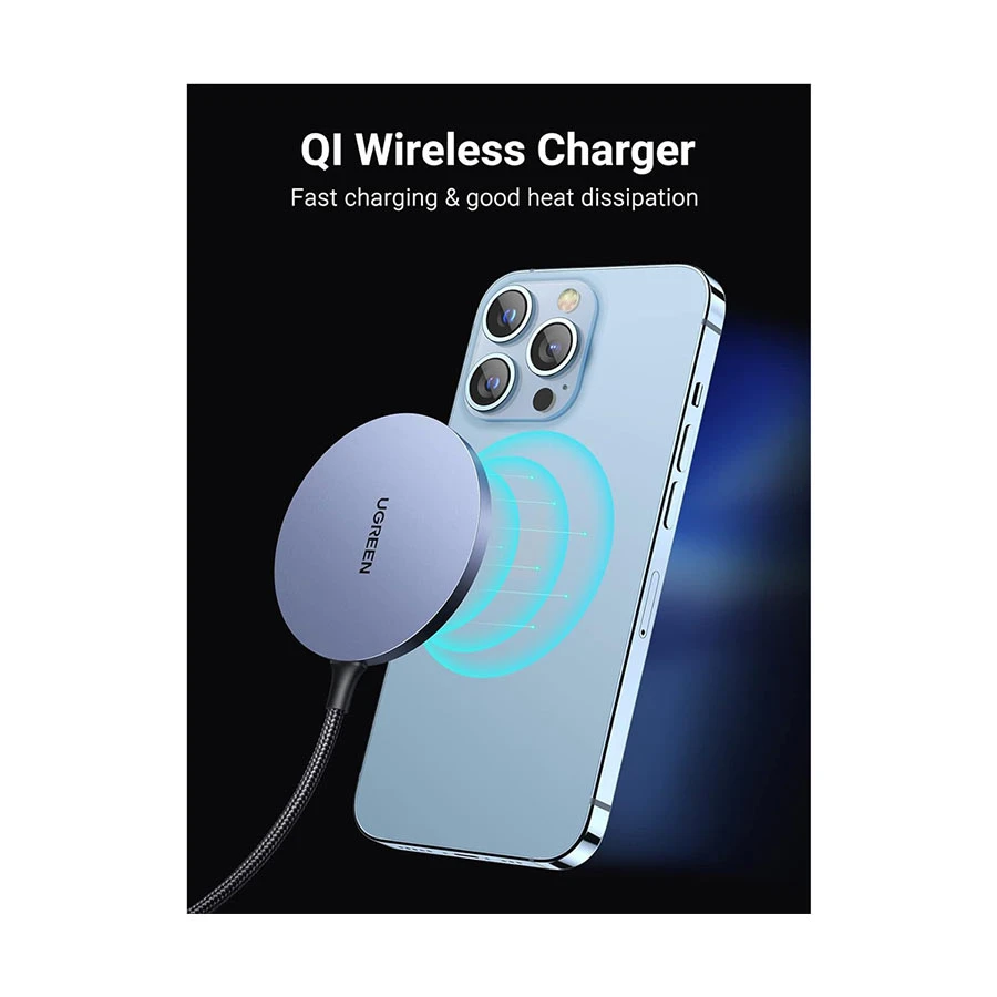 Ugreen CD245 (30233) 15W QI Gray Magnetic Wireless Charger